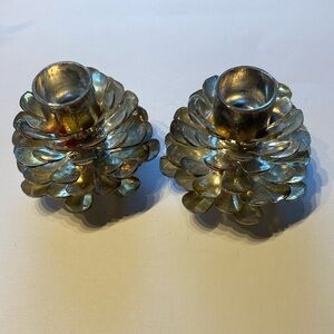 Vintage silver plate candle holders. Excellent condition